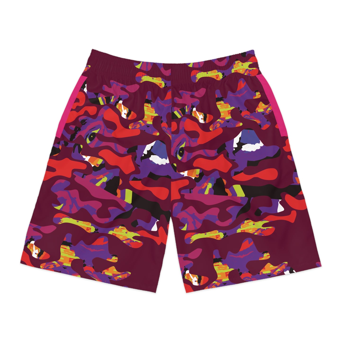 Lightweight Purple Face Camo Jogger Shorts