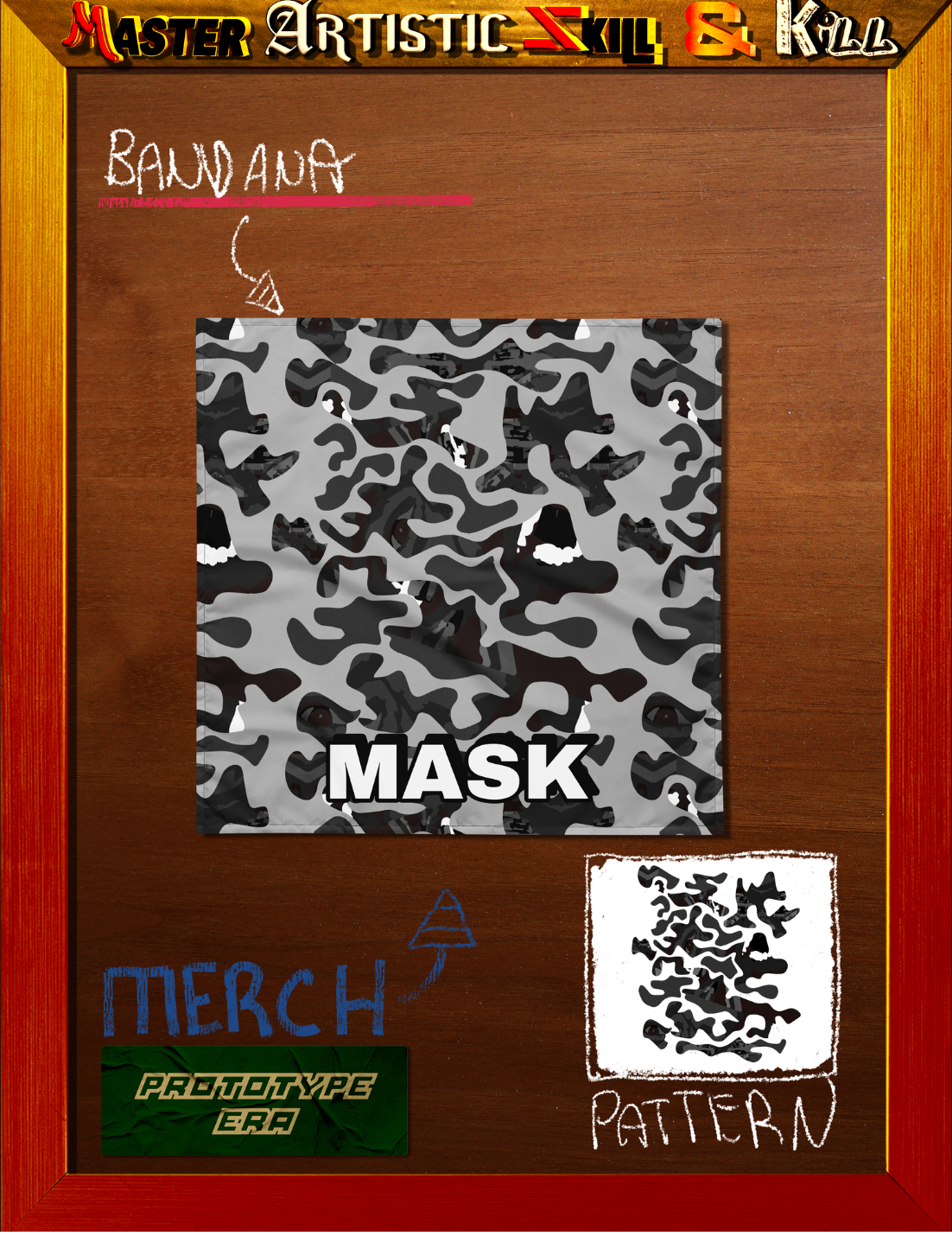 Grey Face Camo All-over print bandana