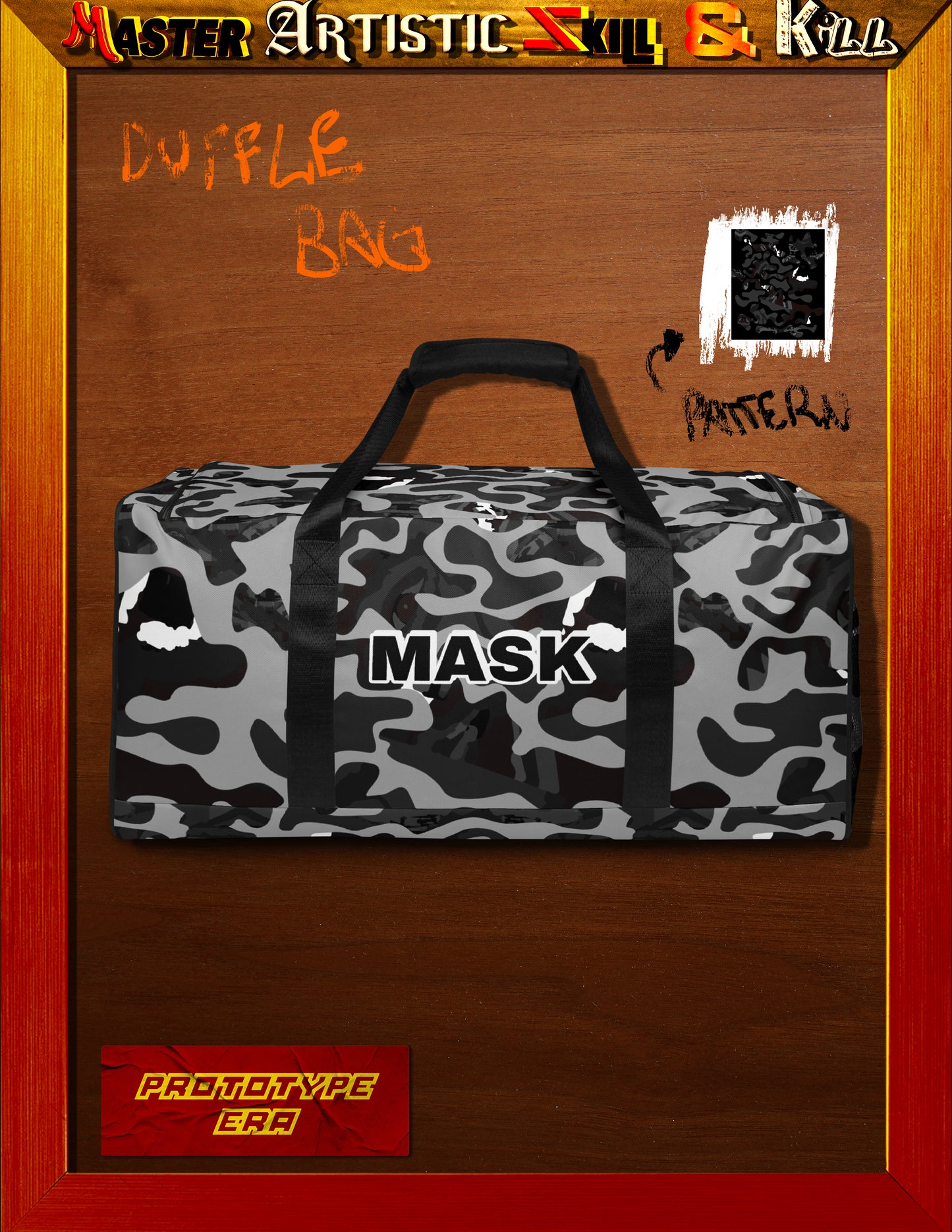 Grey Face Camo Duffle bag