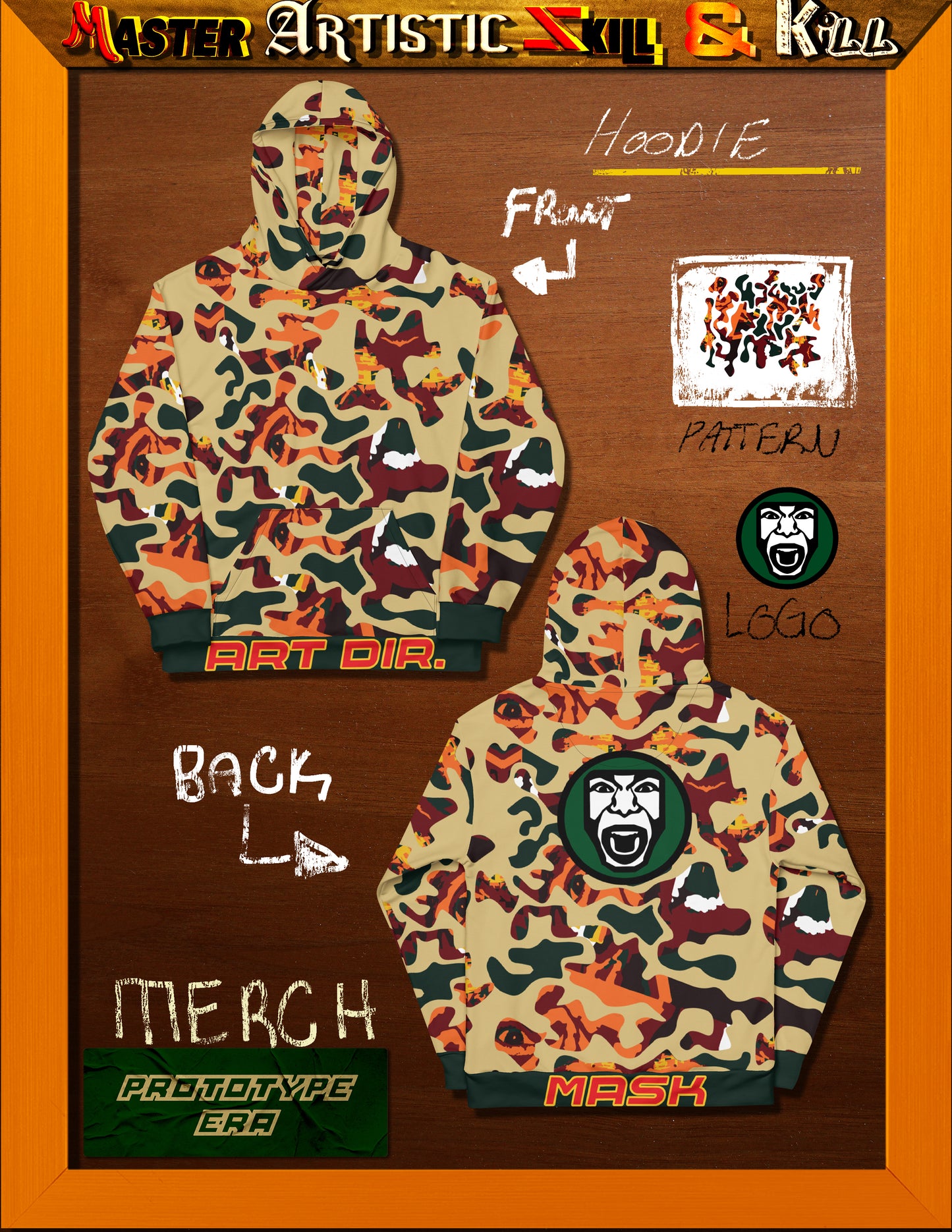 Khaki Face Camo Hoodie