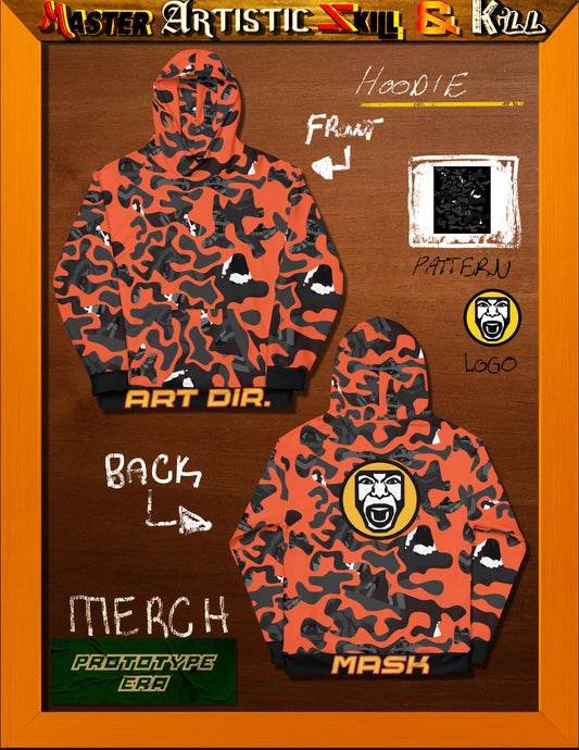 Orange Face Camo Hoodie