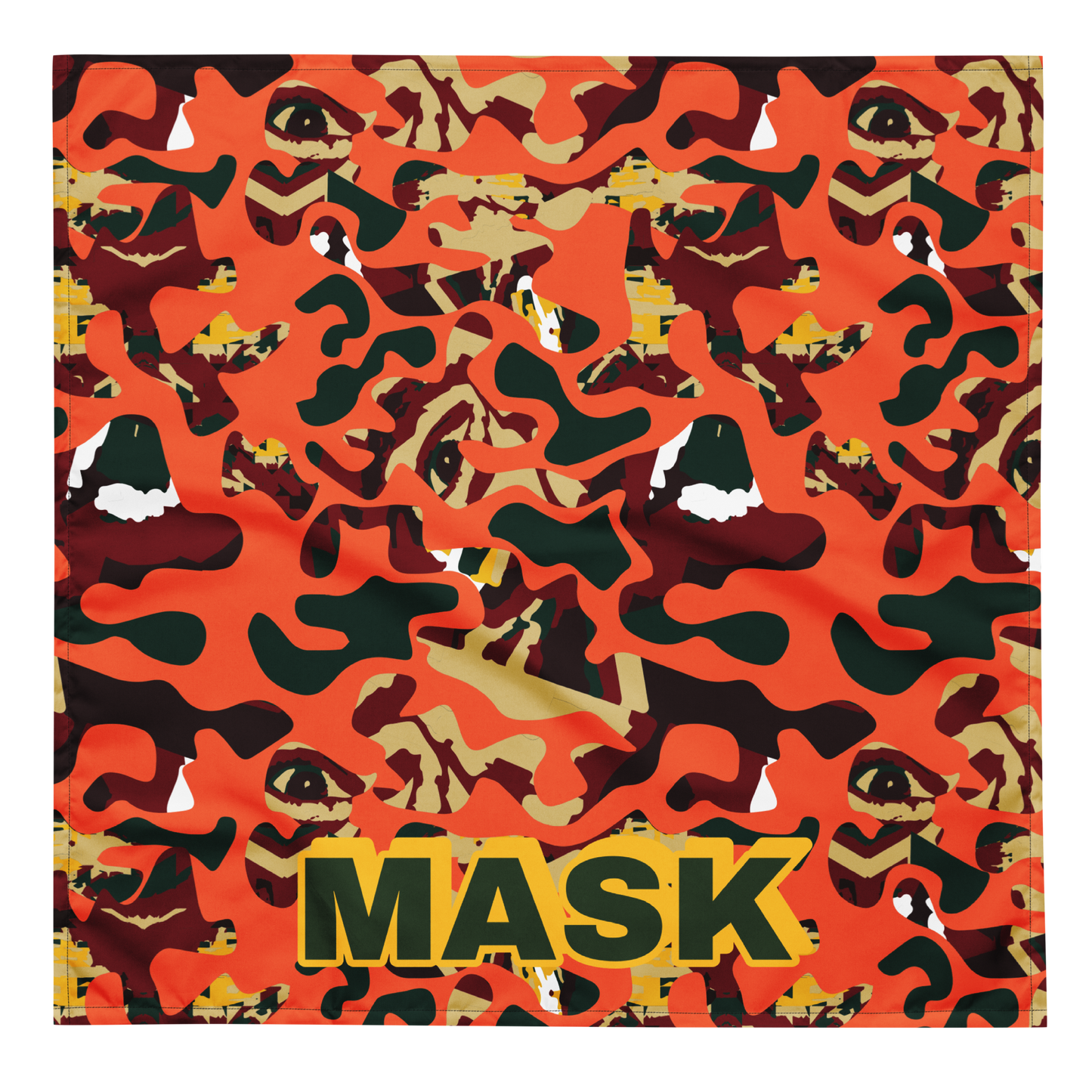 Orange Face Camo All-over print bandana