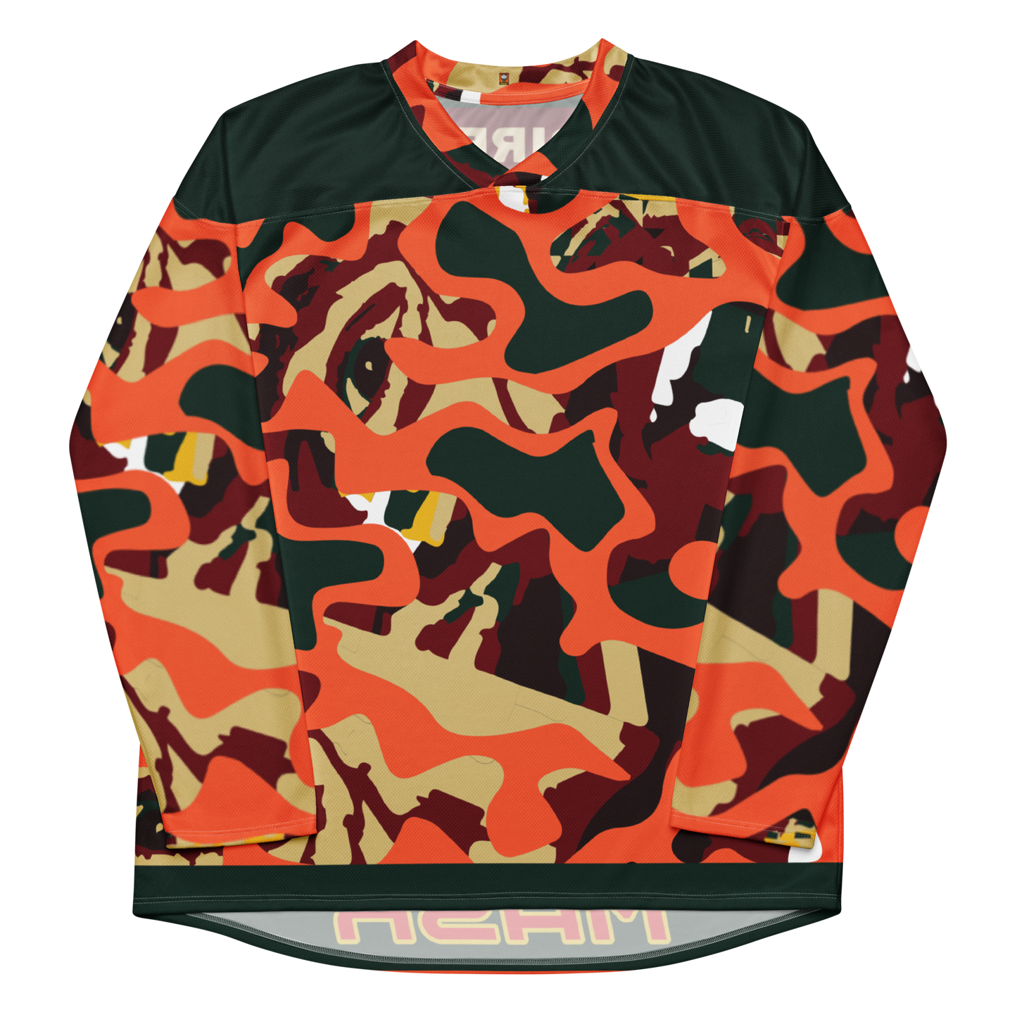 No Logo Lightweight Orange Hockey Jersey