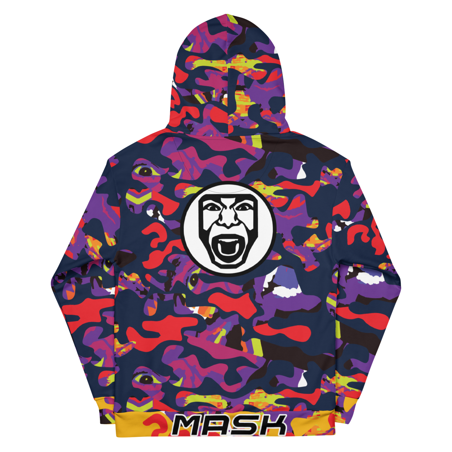 Navy Multi-Color Print Face Camo Hoodie