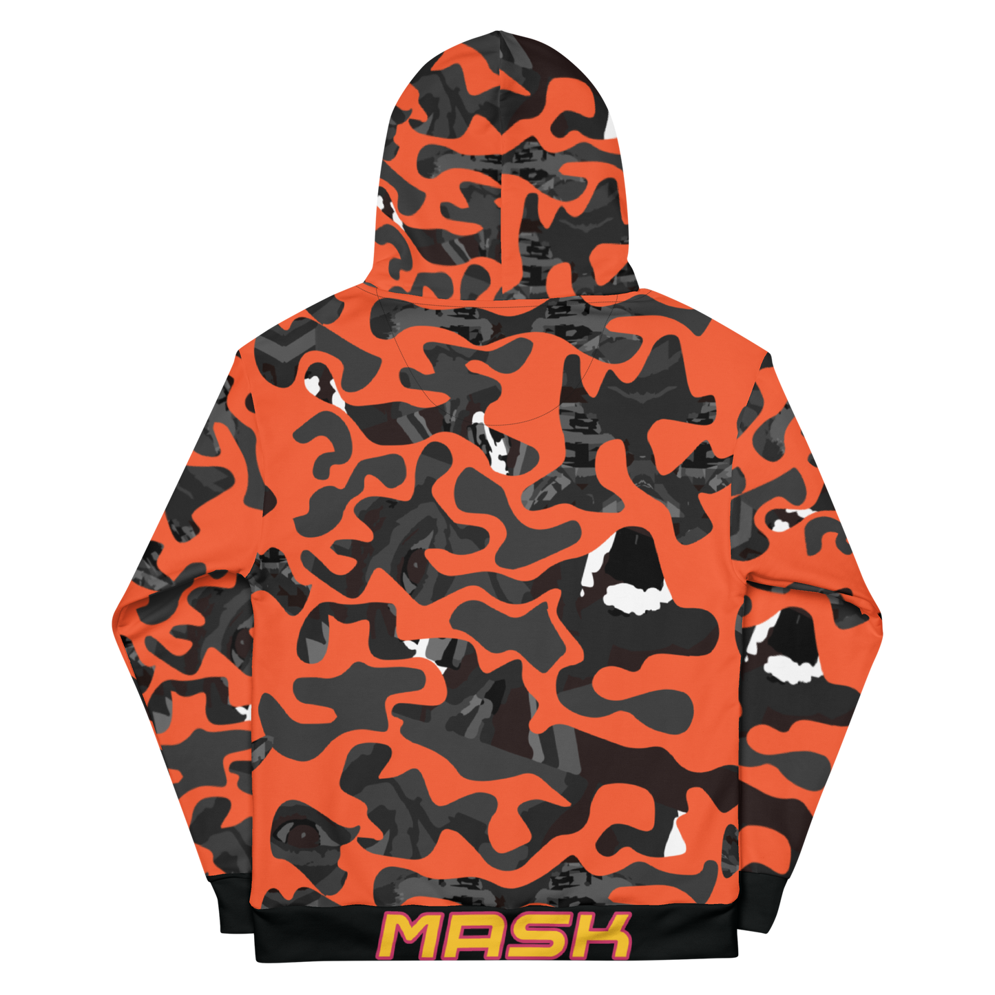 No Face Logo Orange Face Camo Hoodie