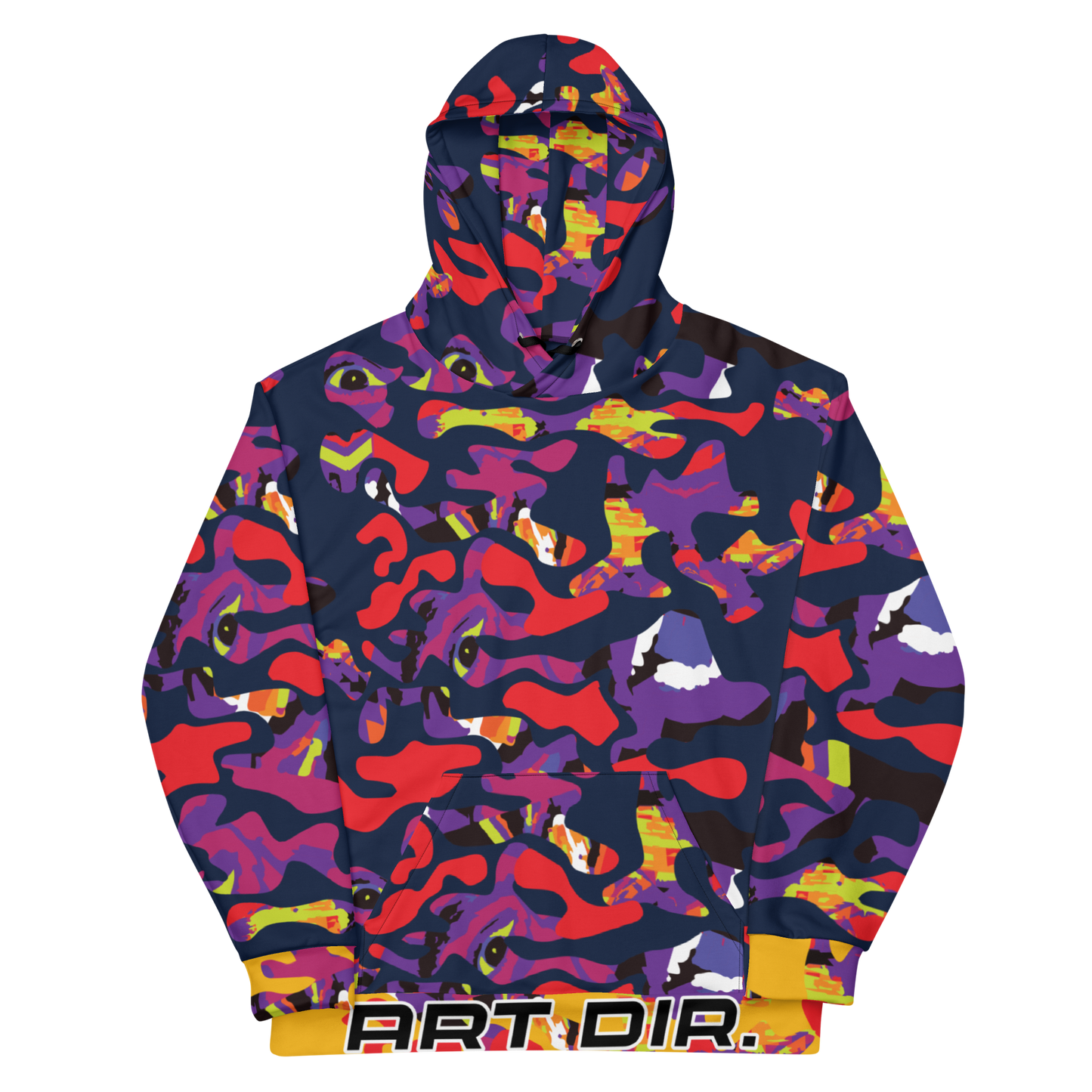 Navy Multi-Color Print Face Camo Hoodie