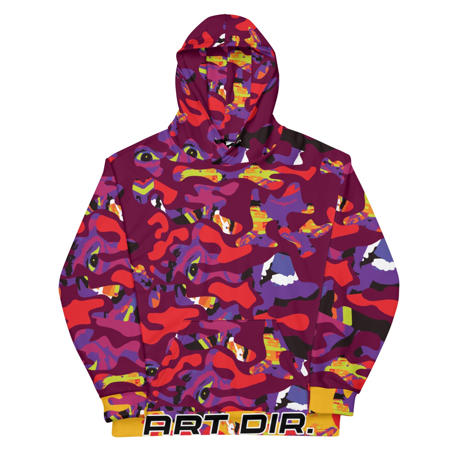 Purple Multi-Color Face Camo Hoodie