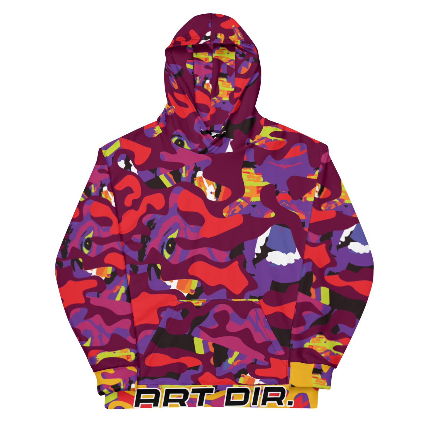 No Face Logo Purple Face Camo Hoodie