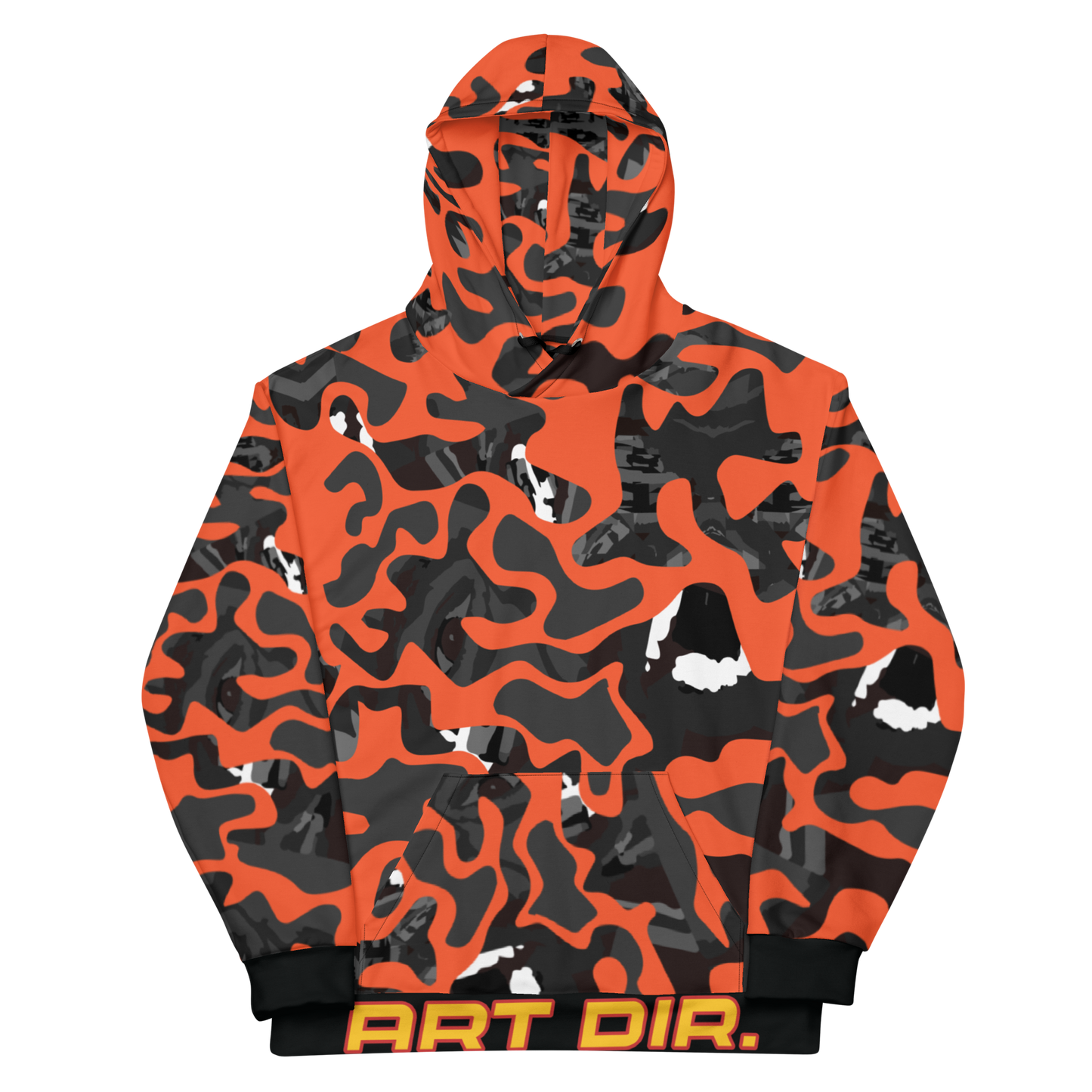 No Face Logo Orange Face Camo Hoodie