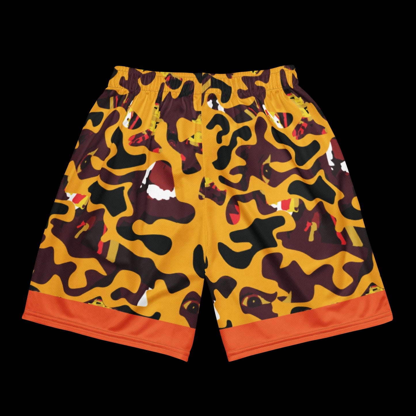 Lightweight Yellow Face Camo Unisex Mesh Shorts