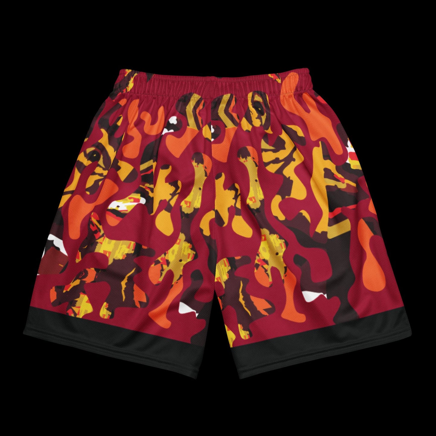 Lightweight Red Face Camo Unisex Mesh Shorts