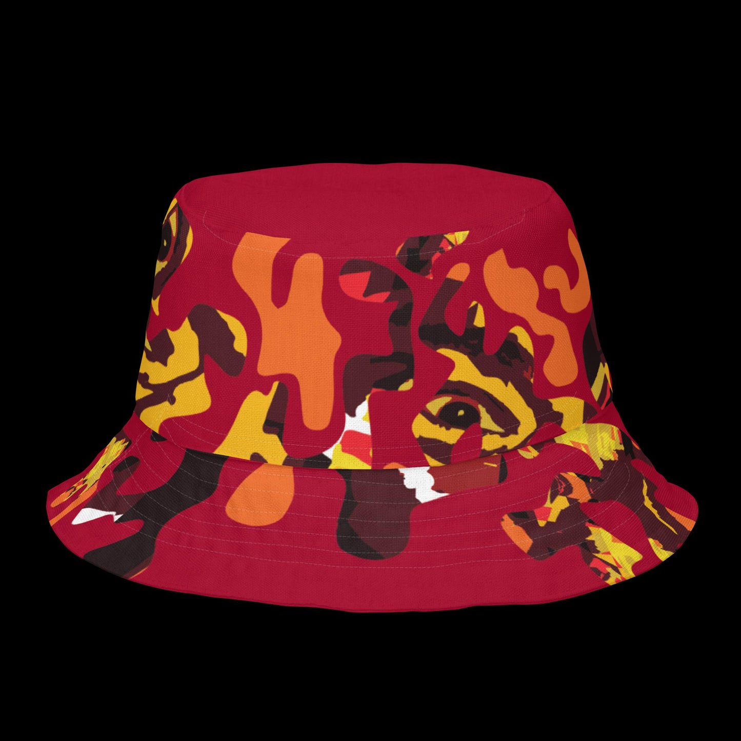 (Loose Consruction) Red Face Camo Bucket Hat