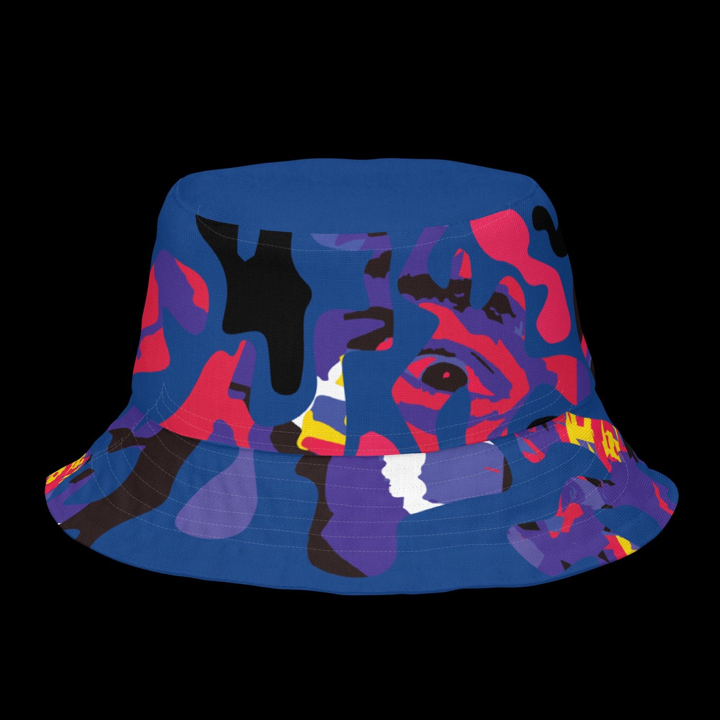 (Loose Construction) Dark Blue Face Camo Bucket hat