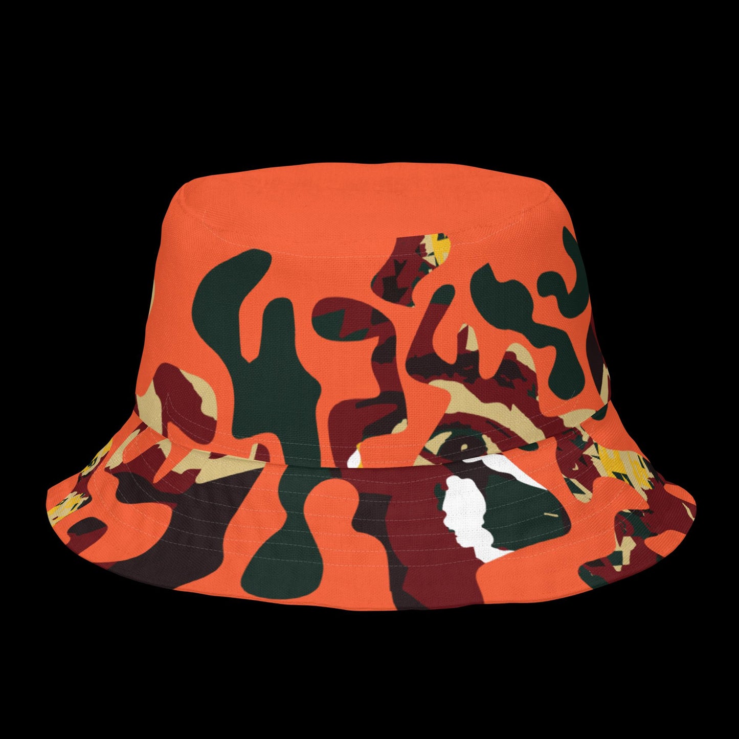 (Loose Construction) Orange Face Camo Bucket Hat