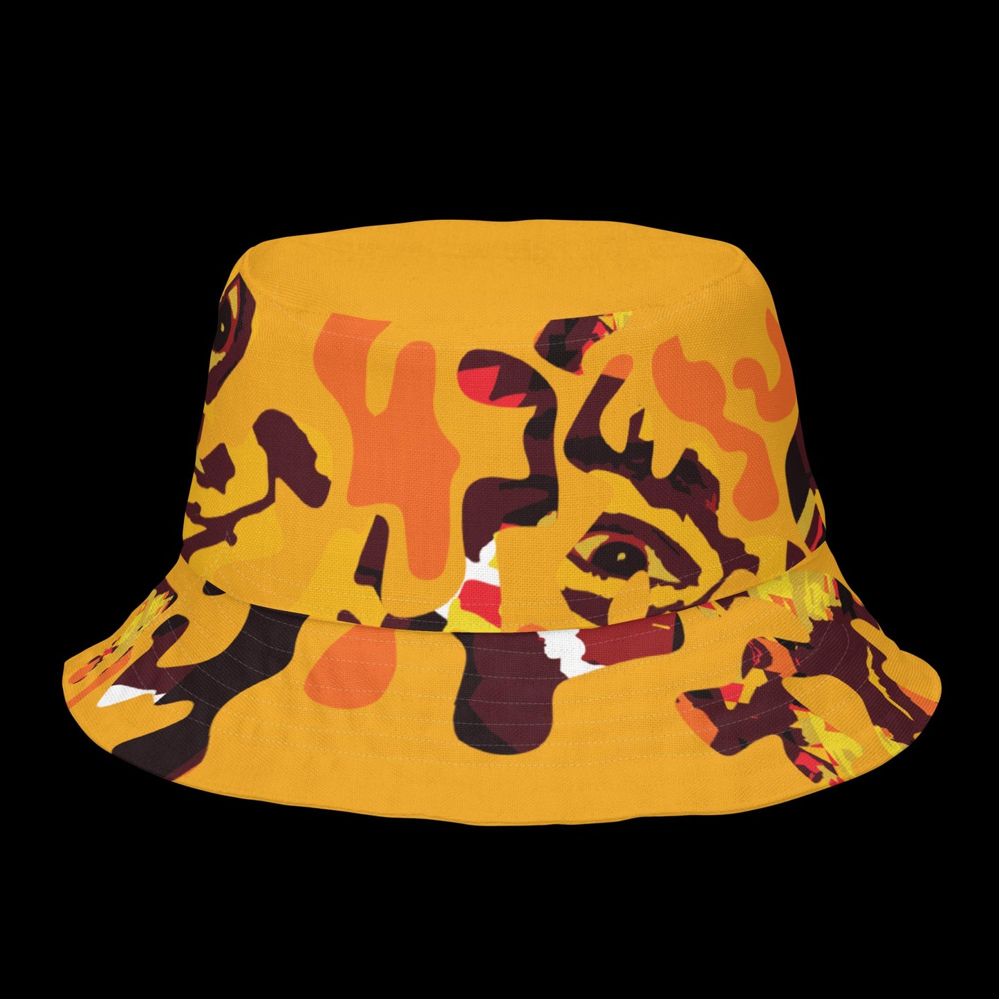 (Loose Construction) Yellow Face Camo Bucket Hat