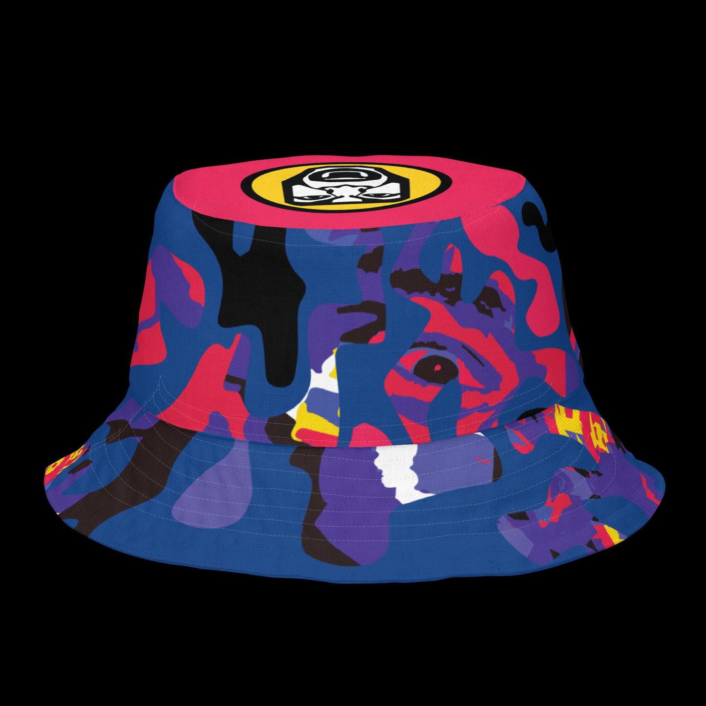 (Loose Construction) Dark Blue Face Camo Bucket hat