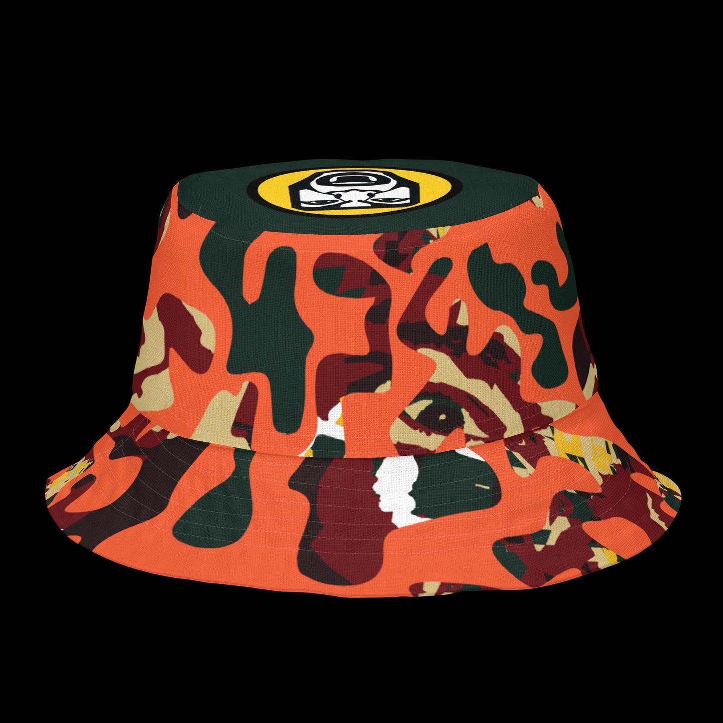 (Loose Construction) Orange Face Camo Bucket Hat