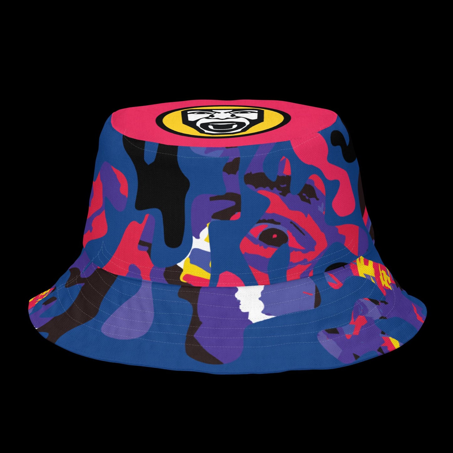 (Loose Construction) Dark Blue Face Camo Bucket hat