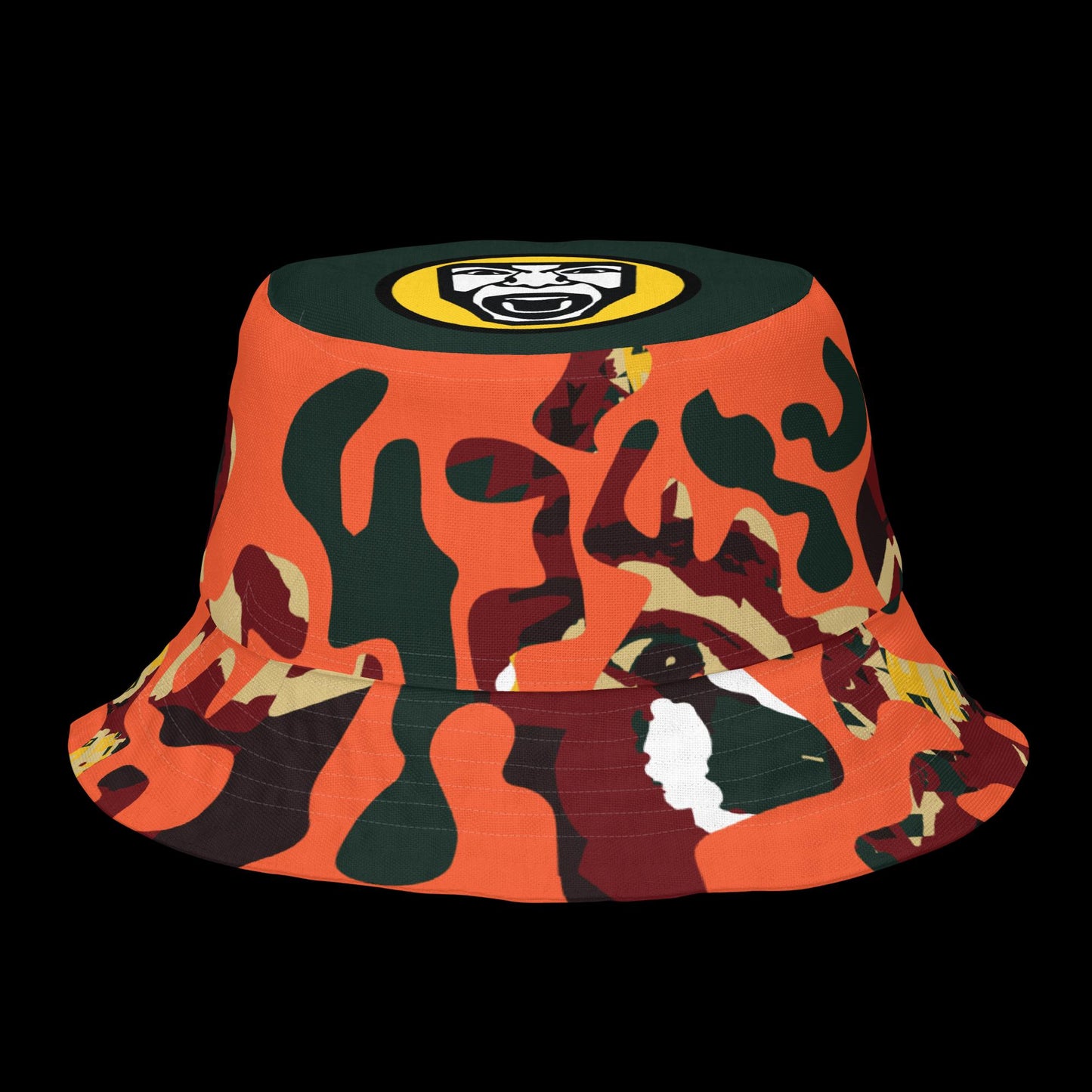 (Loose Construction) Orange Face Camo Bucket Hat