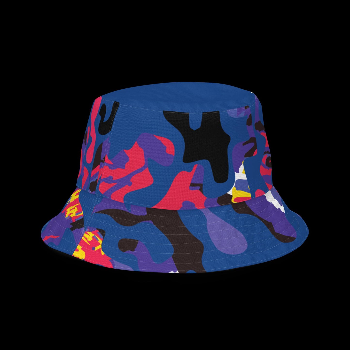 (Loose Construction) Dark Blue Face Camo Bucket hat