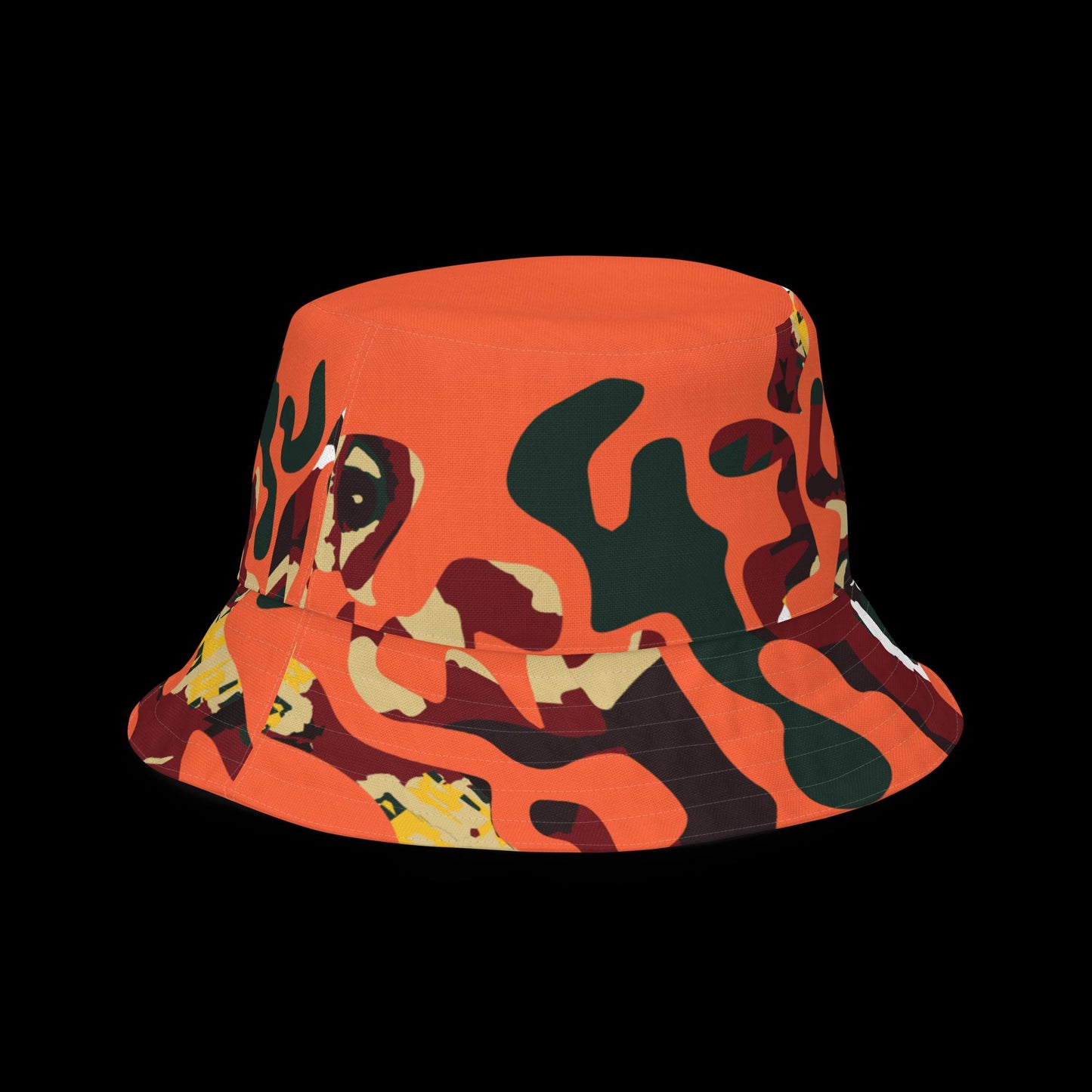 (Loose Construction) Orange Face Camo Bucket Hat